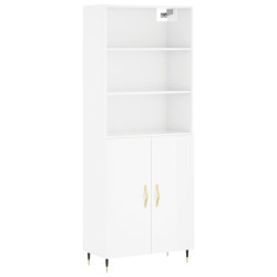 vidaXL Highboard Hochglanz-Weiß 69,5x34x180 cm Holzwerkstoff