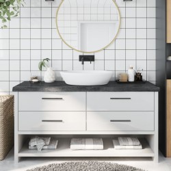 Waschtischplatte Dunkelgrau 160x60x6 cm Massivholz Behandelt