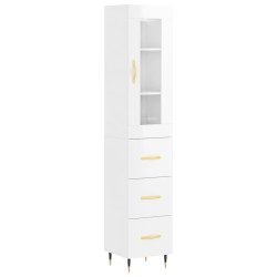 vidaXL Highboard Hochglanz-Weiß 34,5x34x180 cm Holzwerkstoff