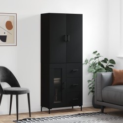 vidaXL Highboard Schwarz 69,5x34x180 cm Holzwerkstoff
