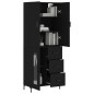 vidaXL Highboard Schwarz 69,5x34x180 cm Holzwerkstoff