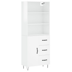 vidaXL Highboard Hochglanz-Weiß 69,5x34x180 cm Holzwerkstoff