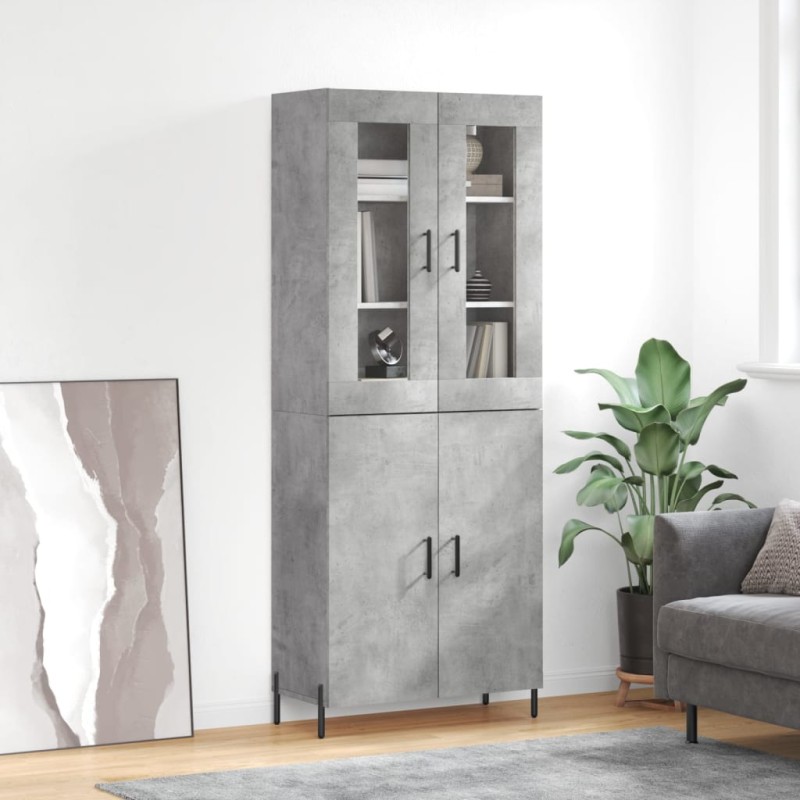 vidaXL Highboard Betongrau 69,5x34x180 cm Holzwerkstoff vidaXL Highboard Betongrau 69,5x34x180 cm Holzwerkstoff