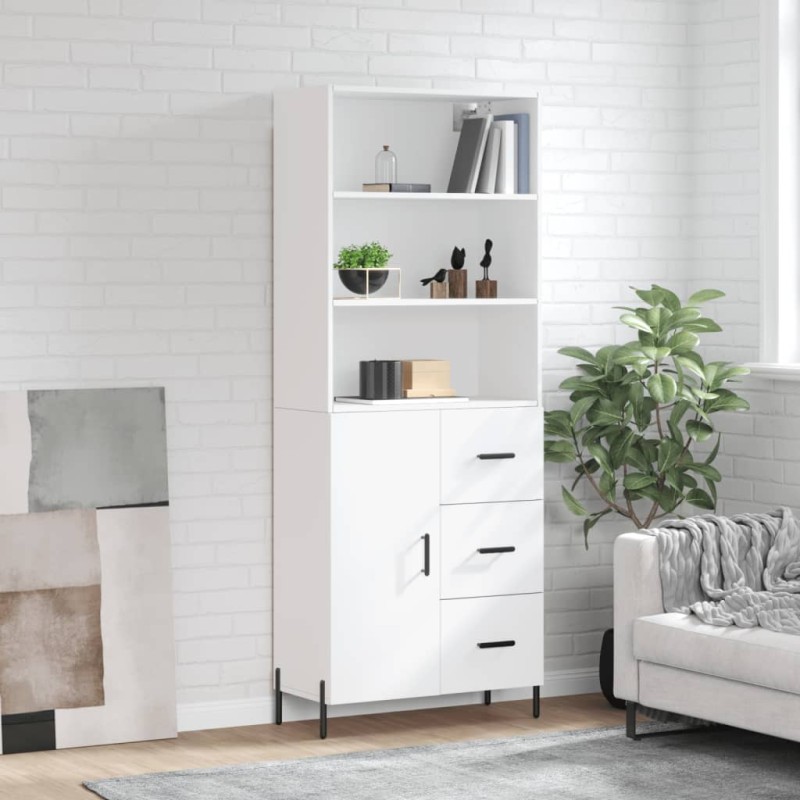 vidaXL Highboard Weiß 69,5x34x180 cm Holzwerkstoff vidaXL Highboard Weiß 69,5x34x180 cm Holzwerkstoff