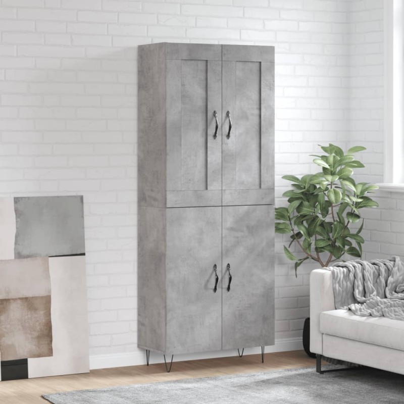 vidaXL Highboard Betongrau 69,5x34x180 cm Holzwerkstoff vidaXL Highboard Betongrau 69,5x34x180 cm Holzwerkstoff