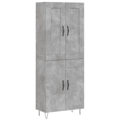 vidaXL Highboard Betongrau 69,5x34x180 cm Holzwerkstoff