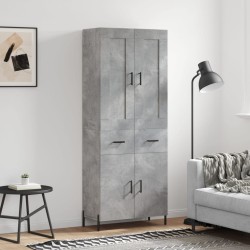 vidaXL Highboard Betongrau 69,5x34x180 cm Holzwerkstoff