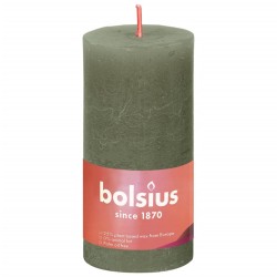 Bolsius Rustikale Stumpenkerzen Shine 8 Stk. 100x50 mm Olivgrün