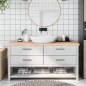 Waschtischplatte 160x60x6 cm Massivholz Unbehandelt Waschtischplatte 160x60x6 cm Massivholz Unbehandelt