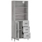 vidaXL Highboard Grau Sonoma 69,5x34x180 cm Holzwerkstoff vidaXL Highboard Grau Sonoma 69,5x34x180 cm Holzwerkstoff