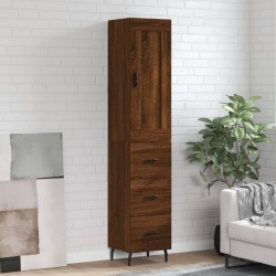 vidaXL Highboard Braun Eichen-Optik 34,5x34x180 cm Holzwerkstoff