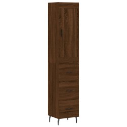 vidaXL Highboard Braun Eichen-Optik 34,5x34x180 cm Holzwerkstoff