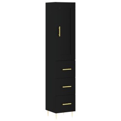 vidaXL Highboard Schwarz 34,5x34x180 cm Holzwerkstoff