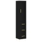 vidaXL Highboard Schwarz 34,5x34x180 cm Holzwerkstoff