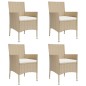vidaXL 5-tlg. Garten-Bistro-Set mit Kissen Beige Poly Rattan vidaXL 5-tlg. Garten-Bistro-Set mit Kissen Beige Poly Rattan