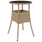 vidaXL 5-tlg. Garten-Bistro-Set mit Kissen Beige Poly Rattan vidaXL 5-tlg. Garten-Bistro-Set mit Kissen Beige Poly Rattan