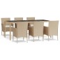 vidaXL 7-tlg. Garten-Essgruppe mit Kissen Beige Poly Rattan vidaXL 7-tlg. Garten-Essgruppe mit Kissen Beige Poly Rattan