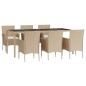 vidaXL 7-tlg. Garten-Essgruppe mit Kissen Beige Poly Rattan vidaXL 7-tlg. Garten-Essgruppe mit Kissen Beige Poly Rattan