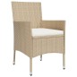 vidaXL 7-tlg. Garten-Essgruppe mit Kissen Beige Poly Rattan vidaXL 7-tlg. Garten-Essgruppe mit Kissen Beige Poly Rattan