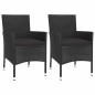 vidaXL 3-tlg. Garten-Bistro-Set mit Kissen Schwarz Poly Rattan vidaXL 3-tlg. Garten-Bistro-Set mit Kissen Schwarz Poly Rattan