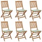 vidaXL Klappbare Gartenstühle 6 Stk. mit Kissen Massivholz Akazie vidaXL Klappbare Gartenstühle 6 Stk. mit Kissen Massivholz Akazie