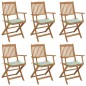 vidaXL Klappbare Gartenstühle 6 Stk. mit Kissen Massivholz Akazie vidaXL Klappbare Gartenstühle 6 Stk. mit Kissen Massivholz Akazie