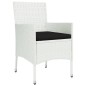 vidaXL 7-tlg. Garten-Essgruppe mit Kissen Weiß Poly Rattan vidaXL 7-tlg. Garten-Essgruppe mit Kissen Weiß Poly Rattan