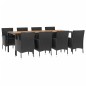 vidaXL 9-tlg. Garten-Essgruppe mit Kissen Schwarz Poly Rattan vidaXL 9-tlg. Garten-Essgruppe mit Kissen Schwarz Poly Rattan