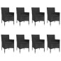 vidaXL 9-tlg. Garten-Essgruppe mit Kissen Schwarz Poly Rattan vidaXL 9-tlg. Garten-Essgruppe mit Kissen Schwarz Poly Rattan