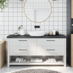 Waschtischplatte Dunkelgrau 160x30x6 cm Massivholz Behandelt