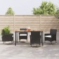 vidaXL 5-tlg. Garten-Essgruppe mit Kissen Schwarz Poly Rattan vidaXL 5-tlg. Garten-Essgruppe mit Kissen Schwarz Poly Rattan