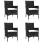 vidaXL 5-tlg. Garten-Essgruppe mit Kissen Schwarz Poly Rattan vidaXL 5-tlg. Garten-Essgruppe mit Kissen Schwarz Poly Rattan