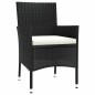 vidaXL 5-tlg. Garten-Essgruppe mit Kissen Schwarz Poly Rattan vidaXL 5-tlg. Garten-Essgruppe mit Kissen Schwarz Poly Rattan