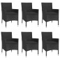 vidaXL 7-tlg. Garten-Essgruppe mit Kissen Schwarz Poly Rattan vidaXL 7-tlg. Garten-Essgruppe mit Kissen Schwarz Poly Rattan