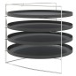 vidaXL Pizzableche 4 Stk. mit Gestell Ø 28 cm Stahl vidaXL Pizzableche 4 Stk. mit Gestell Ø 28 cm Stahl