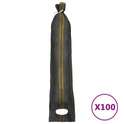 vidaXL Sandsäcke 100 Stk. Dunkelgrün 103x25 cm HDPE