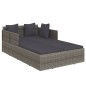 vidaXL Sonnenliege mit Kissen Grau 182x118x63 cm Poly Rattan vidaXL Sonnenliege mit Kissen Grau 182x118x63 cm Poly Rattan