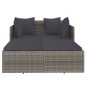 vidaXL Sonnenliege mit Kissen Grau 182x118x63 cm Poly Rattan vidaXL Sonnenliege mit Kissen Grau 182x118x63 cm Poly Rattan