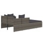 vidaXL Sonnenliege mit Kissen Grau 182x118x63 cm Poly Rattan vidaXL Sonnenliege mit Kissen Grau 182x118x63 cm Poly Rattan
