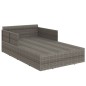 vidaXL Sonnenliege mit Kissen Grau 182x118x63 cm Poly Rattan vidaXL Sonnenliege mit Kissen Grau 182x118x63 cm Poly Rattan