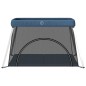 vidaXL Baby-Laufstall mit Matratze Marineblau Leinenstoff vidaXL Baby-Laufstall mit Matratze Marineblau Leinenstoff