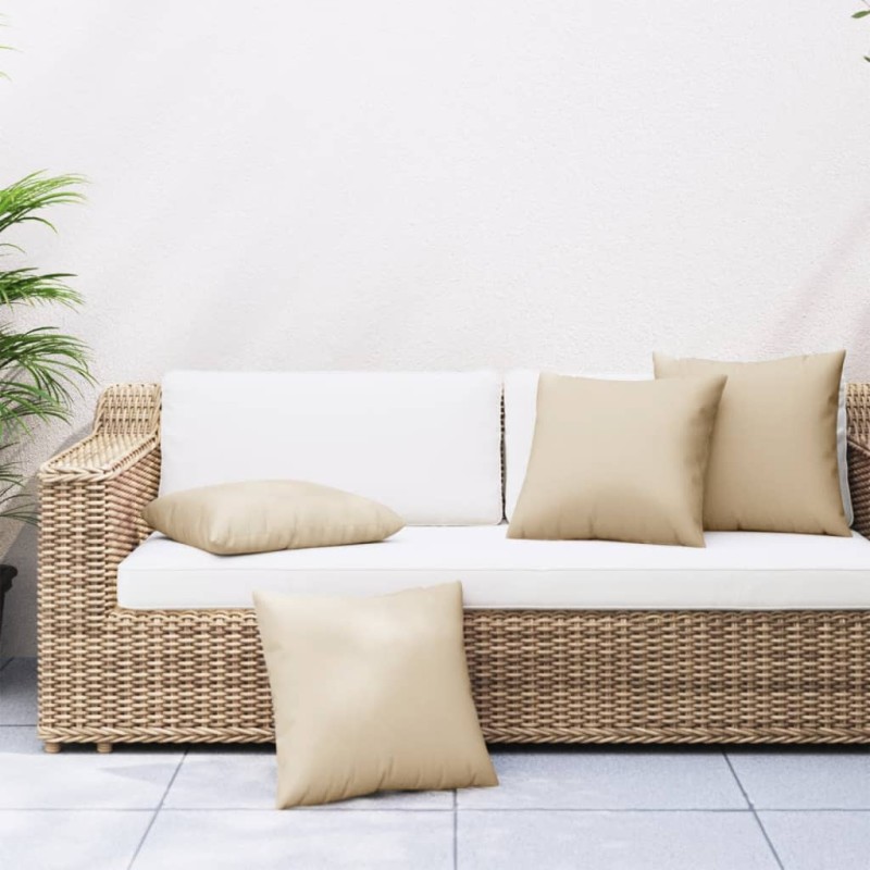 vidaXL Zierkissen 4 Stk. Beige 40x40 cm Stoff vidaXL Zierkissen 4 Stk. Beige 40x40 cm Stoff