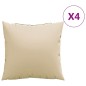 vidaXL Zierkissen 4 Stk. Beige 40x40 cm Stoff vidaXL Zierkissen 4 Stk. Beige 40x40 cm Stoff