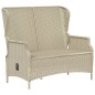 vidaXL Gartenbank 2-Sitzer mit Kissen Hellgrau Poly Rattan vidaXL Gartenbank 2-Sitzer mit Kissen Hellgrau Poly Rattan