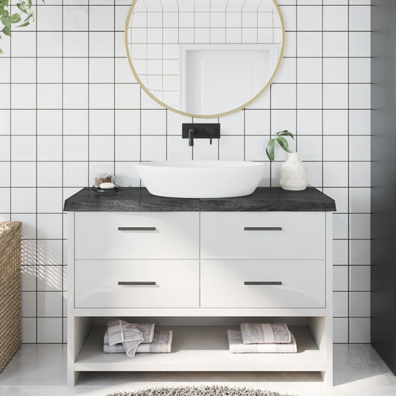 vidaXL Waschtischplatte Dunkelbraun 120x40x(2-6)cm Massivholz vidaXL Waschtischplatte Dunkelbraun 120x40x(2-6)cm Massivholz