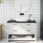 vidaXL Waschtischplatte Dunkelbraun 120x40x(2-6)cm Massivholz vidaXL Waschtischplatte Dunkelbraun 120x40x(2-6)cm Massivholz