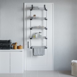 vidaXL Tür-Organizer mit 5 Ablagen 52x20x135 cm Aluminium