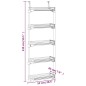 vidaXL Tür-Organizer mit 5 Ablagen 52x20x135 cm Aluminium vidaXL Tür-Organizer mit 5 Ablagen 52x20x135 cm Aluminium