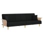 vidaXL Schlafsofa mit Armlehnen Schwarz Stoff vidaXL Schlafsofa mit Armlehnen Schwarz Stoff
