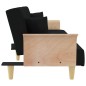 vidaXL Schlafsofa mit Armlehnen Schwarz Stoff vidaXL Schlafsofa mit Armlehnen Schwarz Stoff